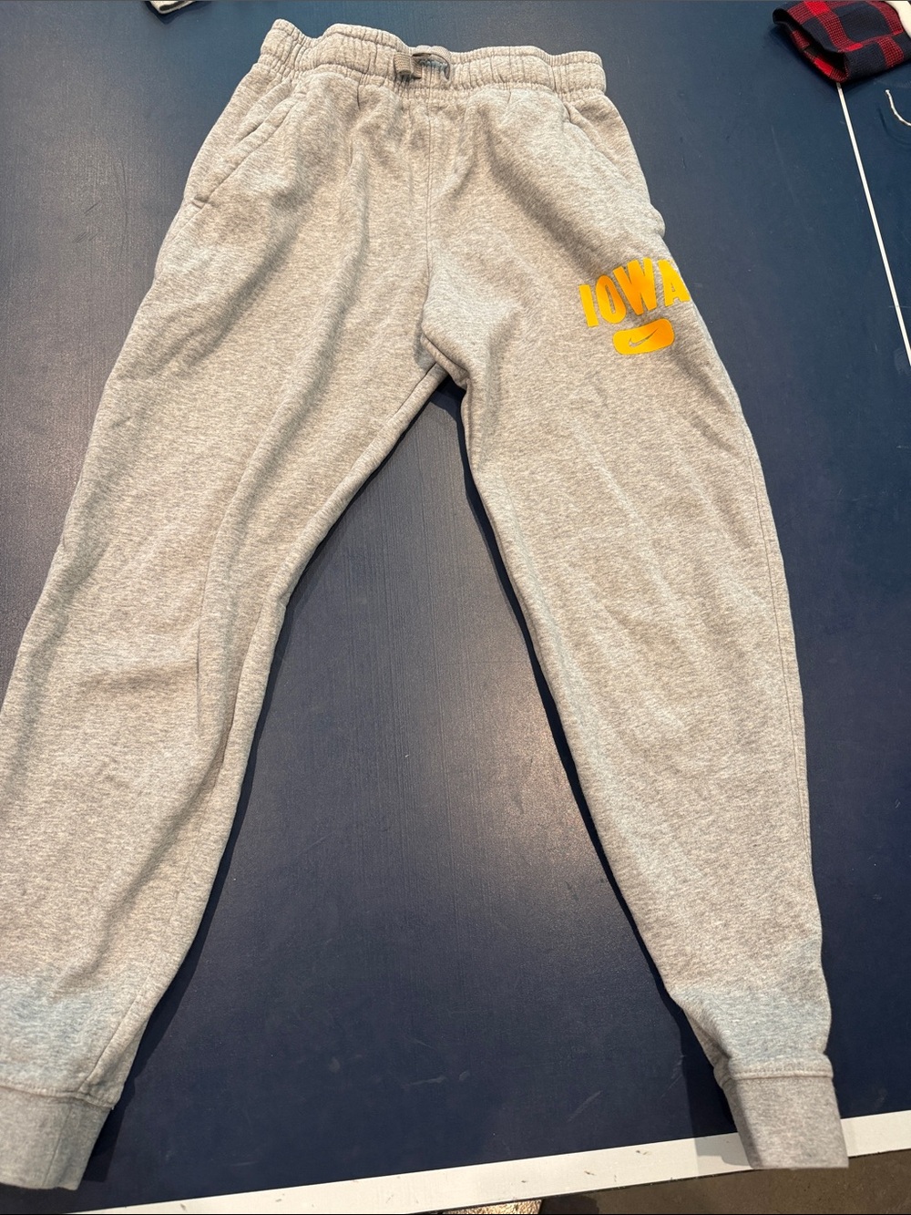 Nike Gray Sweatpants with Yellow IOWA Logo - Kids
